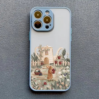 Cartoon Animal iPhone Case – Bear Fox Squirrel Design