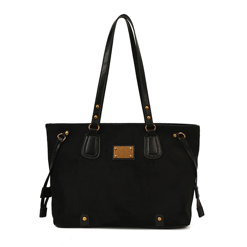Women PU Suede Shoulder Bag Winter Retro Soft Tote Bag