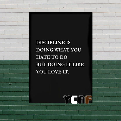 Motivational Quote Canvas Poster – Discipline Wall Art