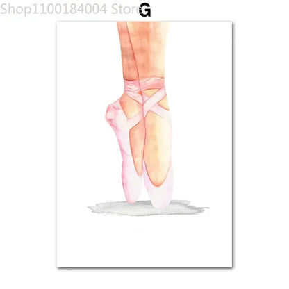 Kids Room Nursery Wall Art Posters – Boho Ballet Girl, Rainbow & Floral Prints