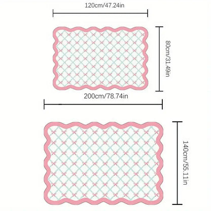 Cute Ribbon Bow Area Rug – Soft Plush Girls Bedroom & Living Room Carpet
