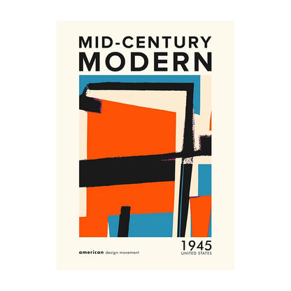 Mid-Century Modern Wall Art Poster – Retro Abstract Geometric Print