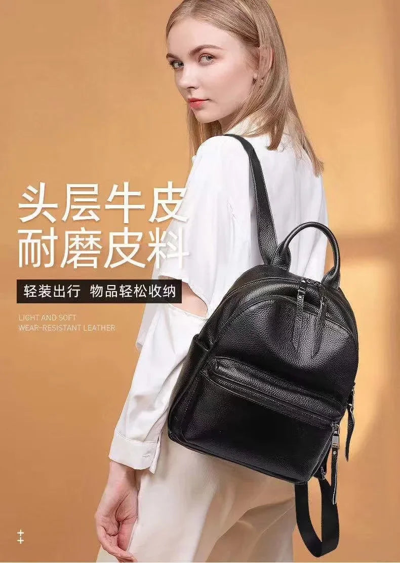 Genuine Leather Backpack for Women – Casual & Student