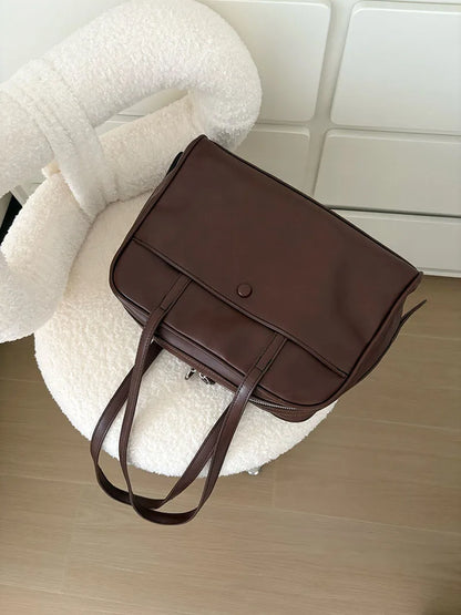 Retro Coffee Shoulder Bags Wallet Women Pu Leather Soft Bagutte Bag