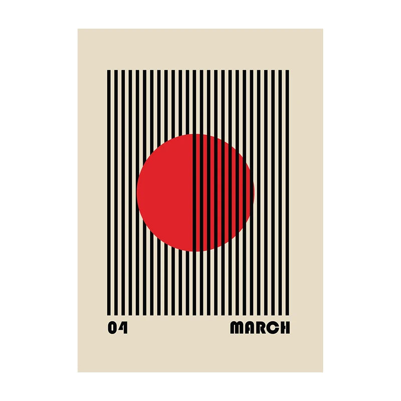 Bauhaus Geometric Abstract Art Poster – Minimalist Wall Print