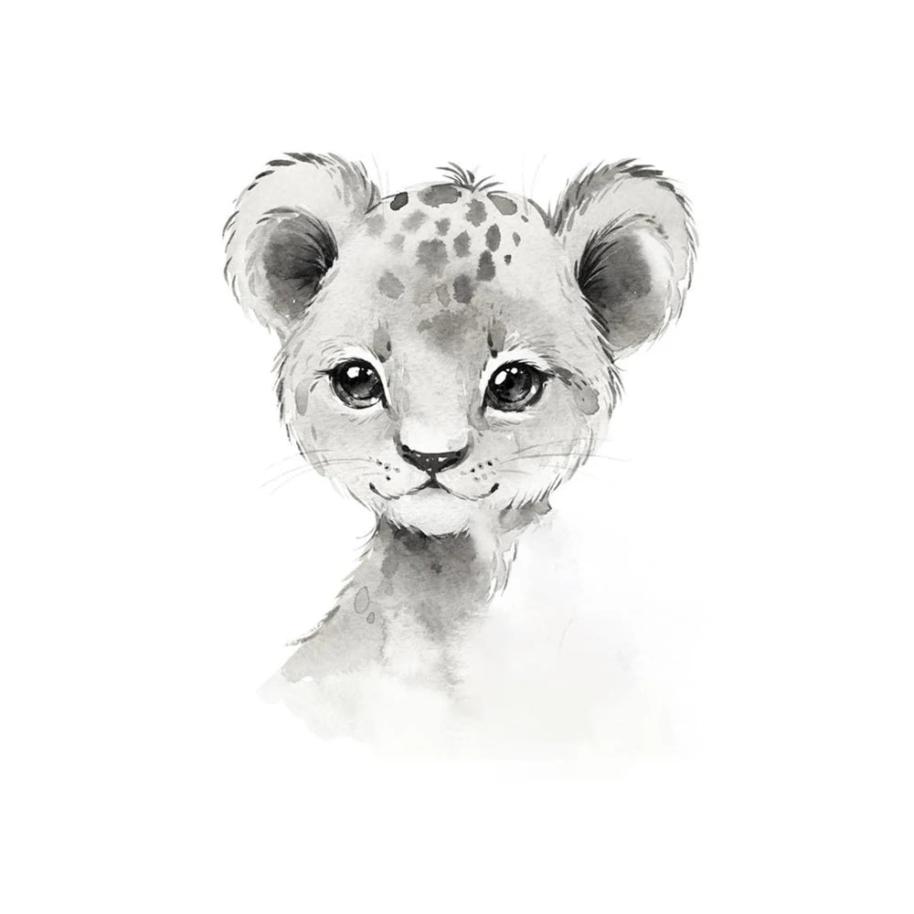 Cute Baby Animal Wall Art Canvas Poster – Nordic Nursery Decor