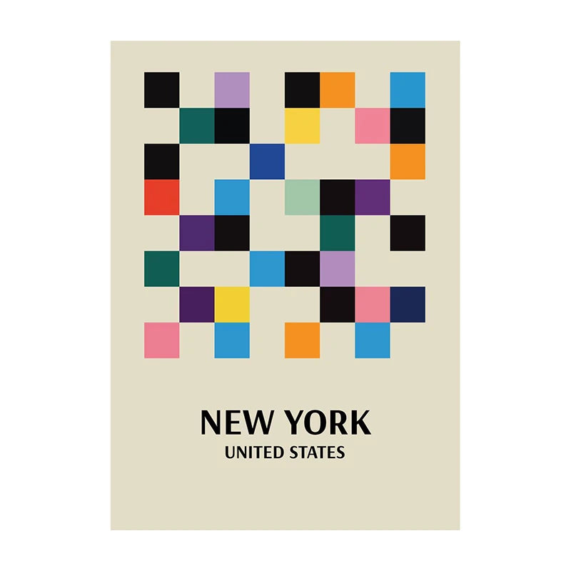Bauhaus Geometric Abstract Art Poster – Minimalist Wall Print