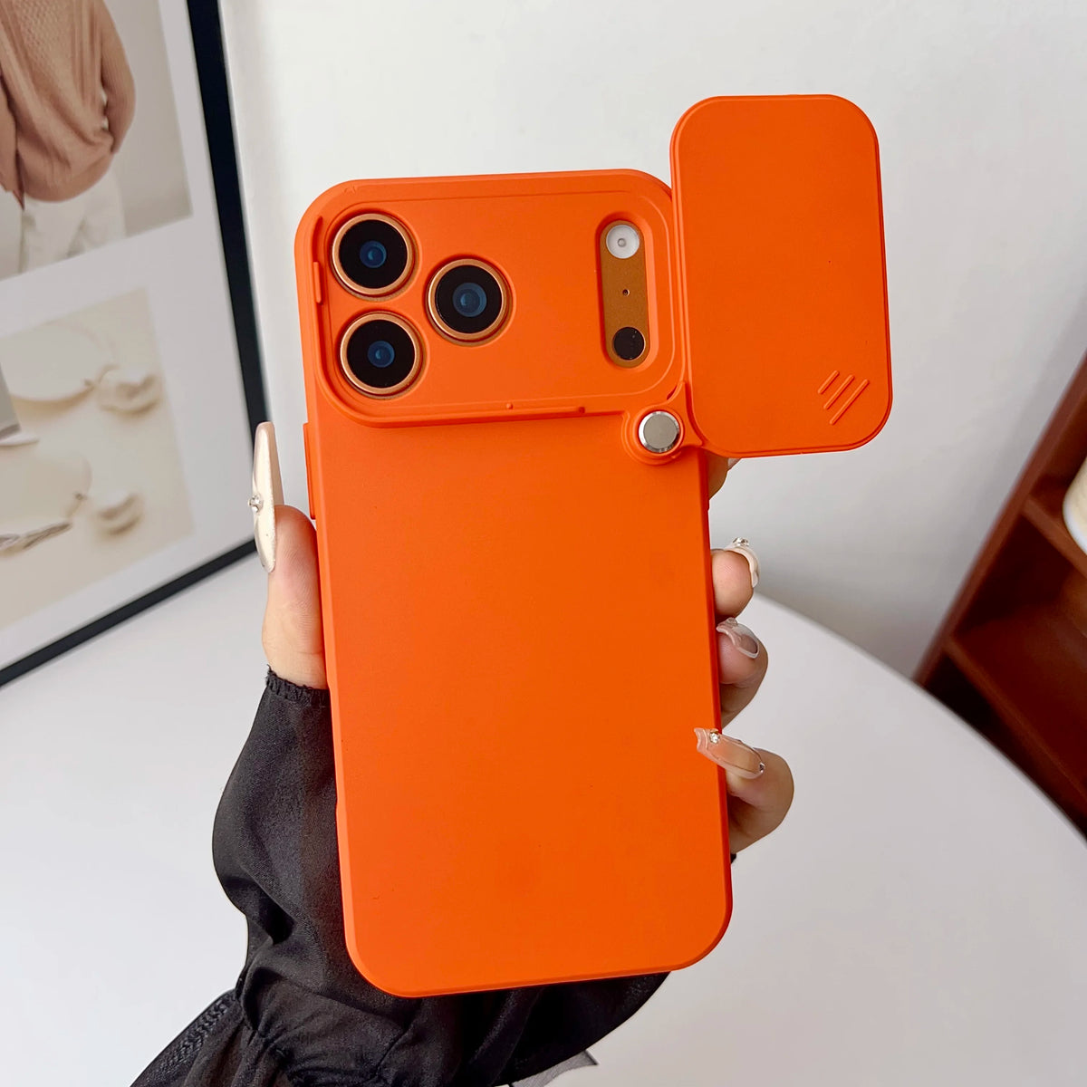 Slide Camera Lens Protection Silicone iPhone 17 Case – Pro Max & Air