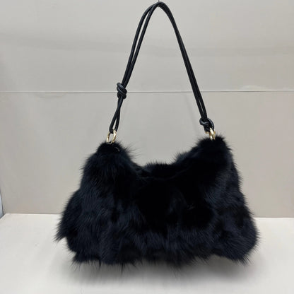Fluffy Fur Shoulder Bag for Women – Luxury Handbag & Purse