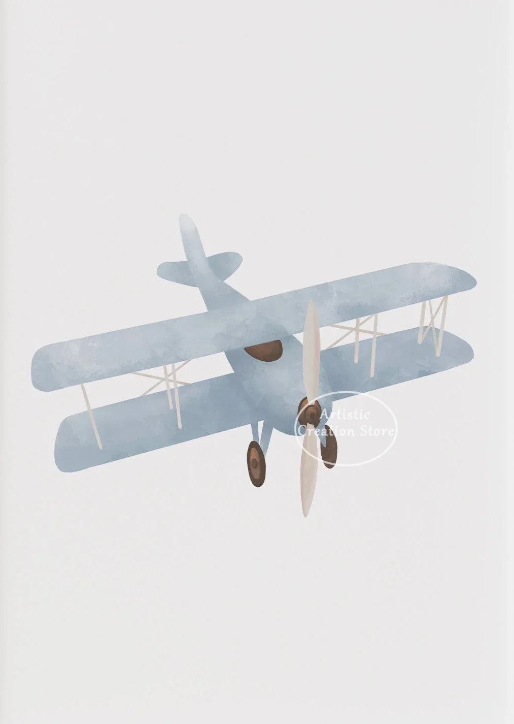 Boys Nursery Wall Art Vintage Travel Prints Blue Plane Balloon