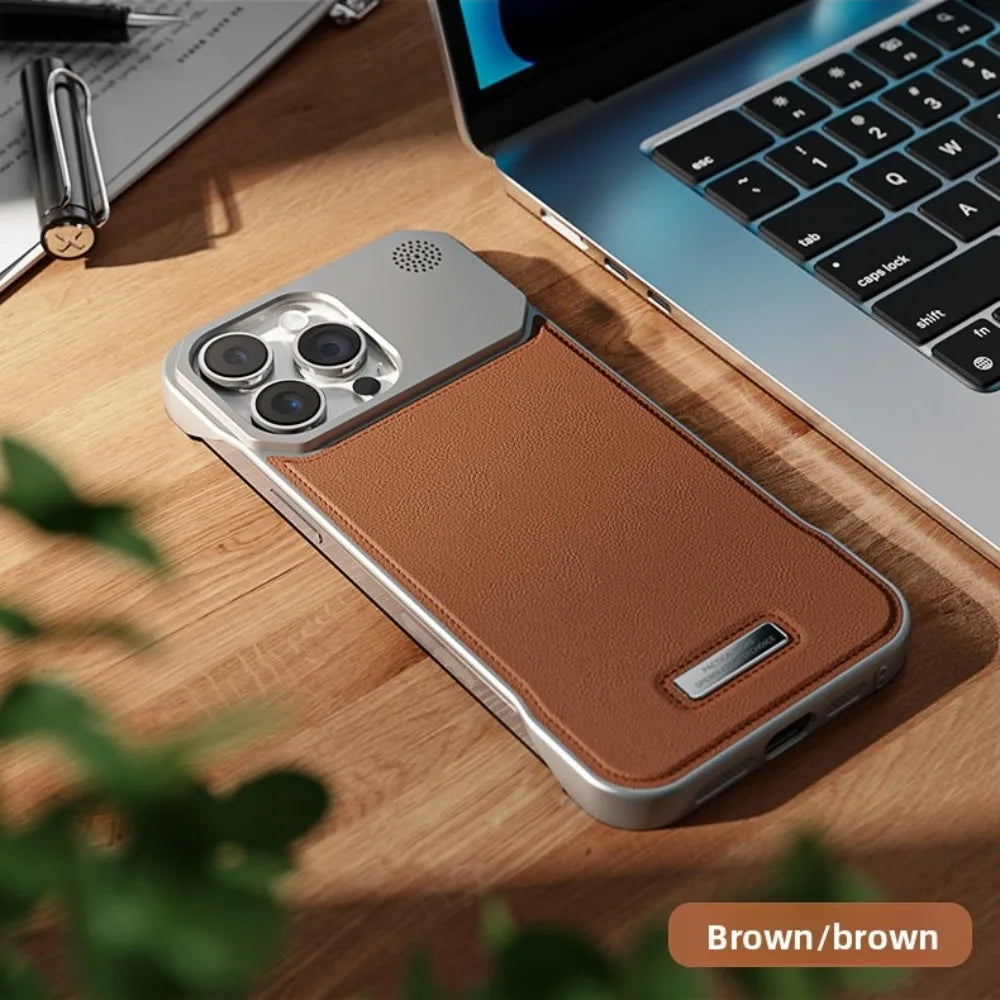 Magnetic PU Leather Aromatherapy Case for iPhone 17 Pro Max