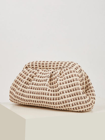 French Woven Cloud Flower Commuter Shoulder Bag