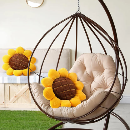 Sunflower Flower Shaped Plush Throw Pillow