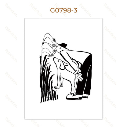 Minimalist Black and White Line Art Canvas Wall Art Print
