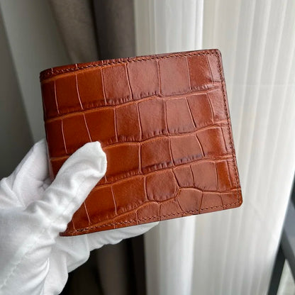 Custom Name Luxury Crocodile Billfold Wallet – Men's Gift