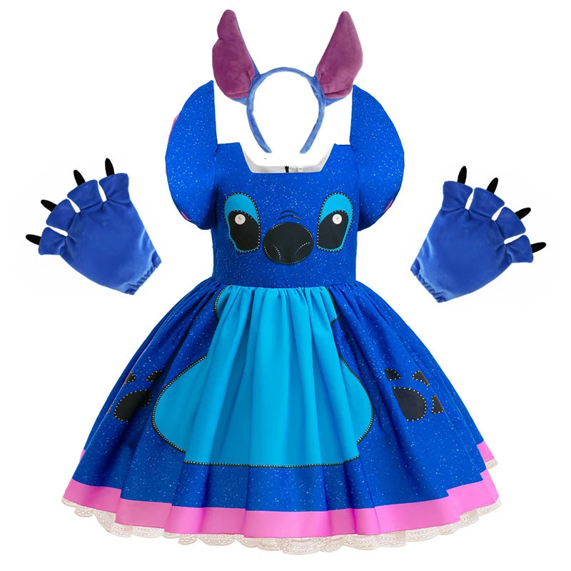 Girls Stitch Cosplay Dress Halloween Costume