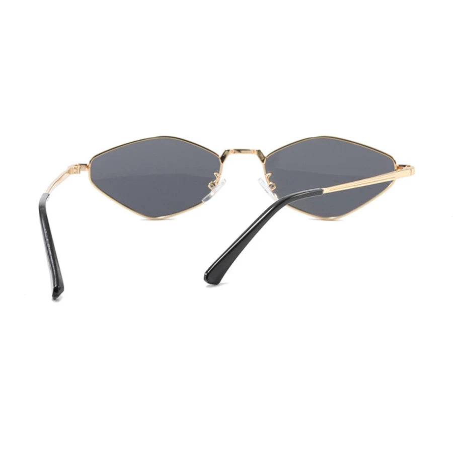 Women's Small Frame Polygon Sunglasses – UV400 Metal Designer Shades