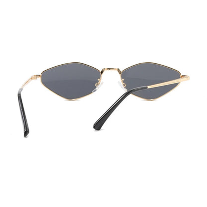 Women's Small Frame Polygon Sunglasses – UV400 Metal Designer Shades