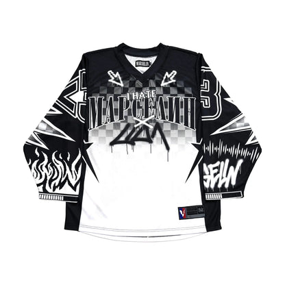 Oversized Goth Long Sleeve Baseball Jersey Shirt – Y2K Streetwear