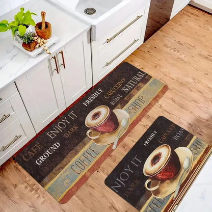 Farmhouse Kitchen Rug Set 2-Piece – Non-Slip Vintage Floor Mats