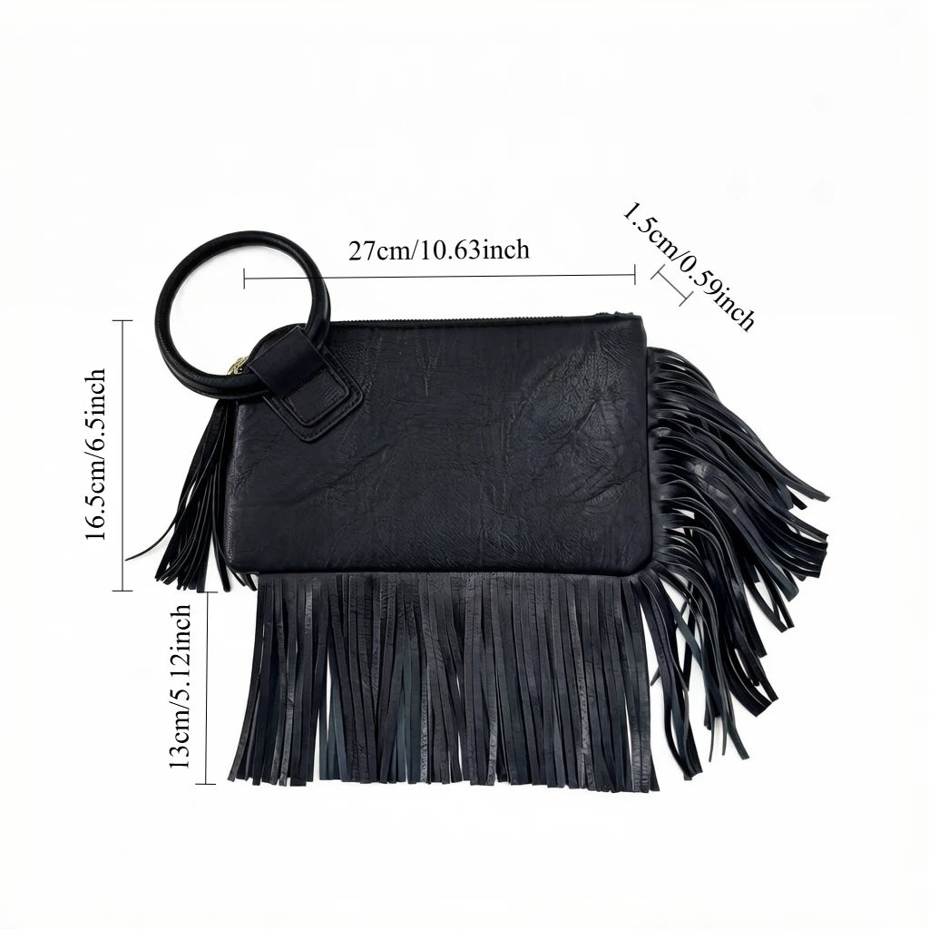 Vintage Y2K Fringed Clutch Handbag
