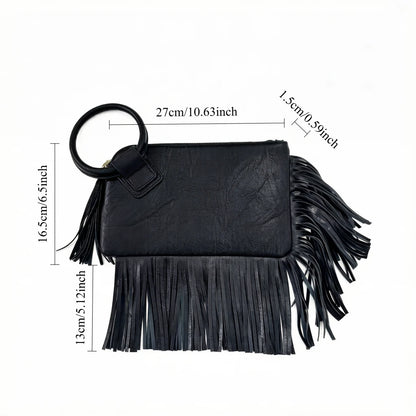 Vintage Y2K Fringed Clutch Handbag