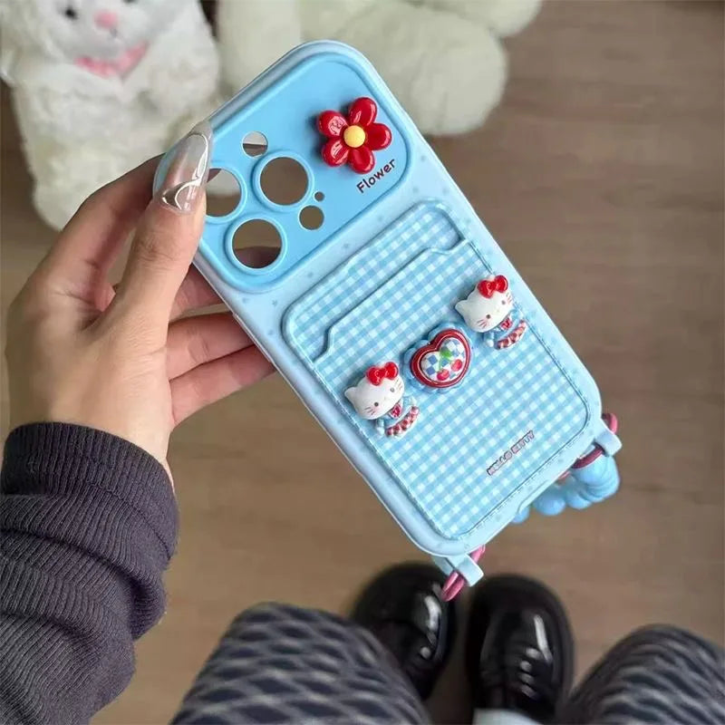 Hello Kitty 3D iPhone Case with Card Holder & Bead Bracelet