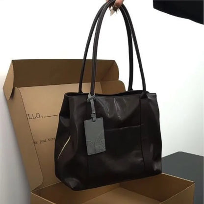 Vintage Coffee Shoulder Bags Handbag Women Large Capacity