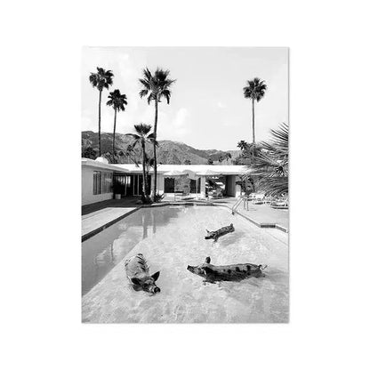 Beach Surf Wall Art Poster – Camper Van & Ocean Landscape
