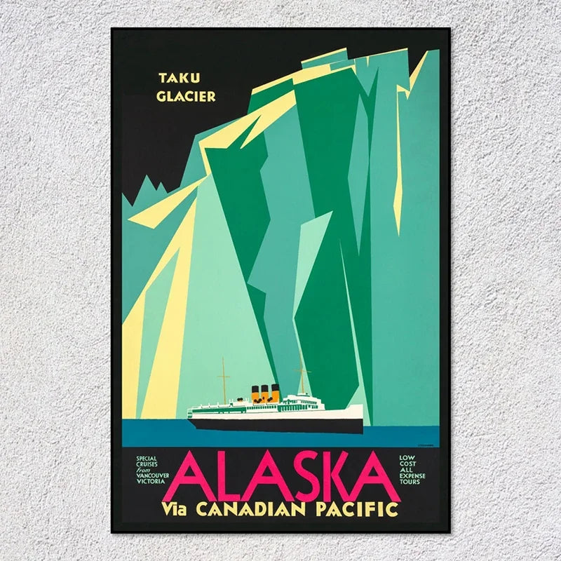 Vintage Travel Ship Poster – Blue Star Line Retro Ocean Liner Wall Art Unframed