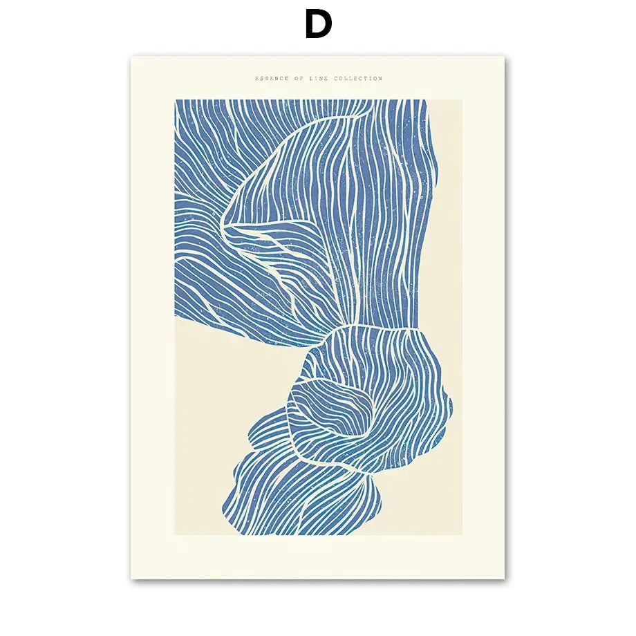 Boho Line Art Abstract Figure Canvas Poster – Minimalist Wall Art