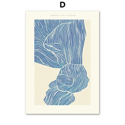 Boho Line Art Abstract Figure Canvas Poster – Minimalist Wall Art