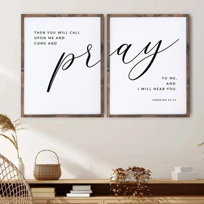 Jeremiah 29:12 Bible Verse Wall Art Print – Christian Scripture Poster