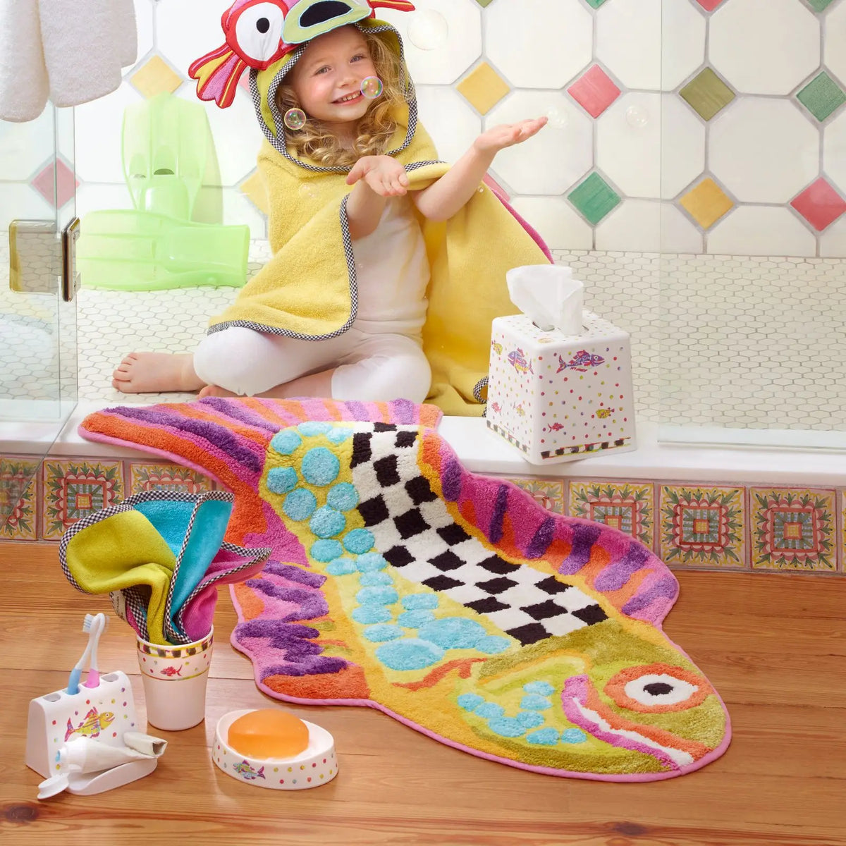 Fish-Shaped Bath Rug – Soft Non-Slip Absorbent Mat