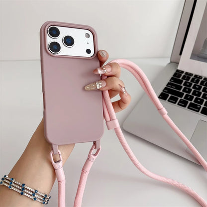 Crossbody Lanyard Silicone iPhone Case with Neck Cord Strap