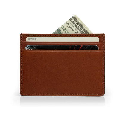 Italian Leather Card Holder Wallet – Custom Name, Slim Design