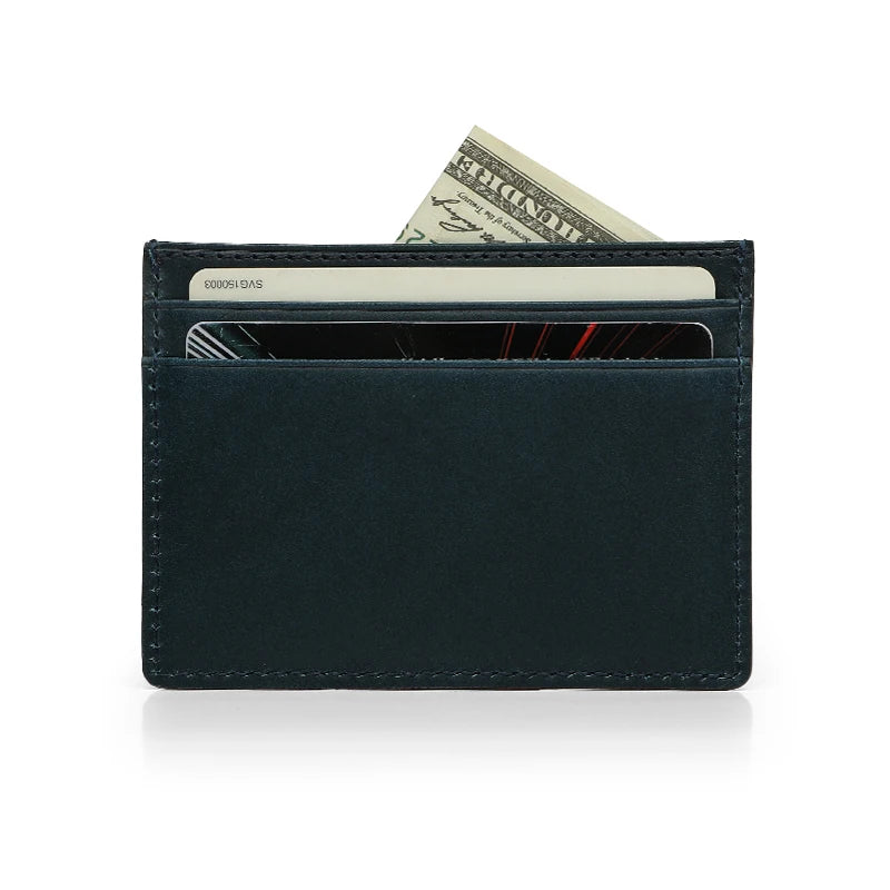 Italian Leather Card Holder Wallet – Custom Name, Slim Design