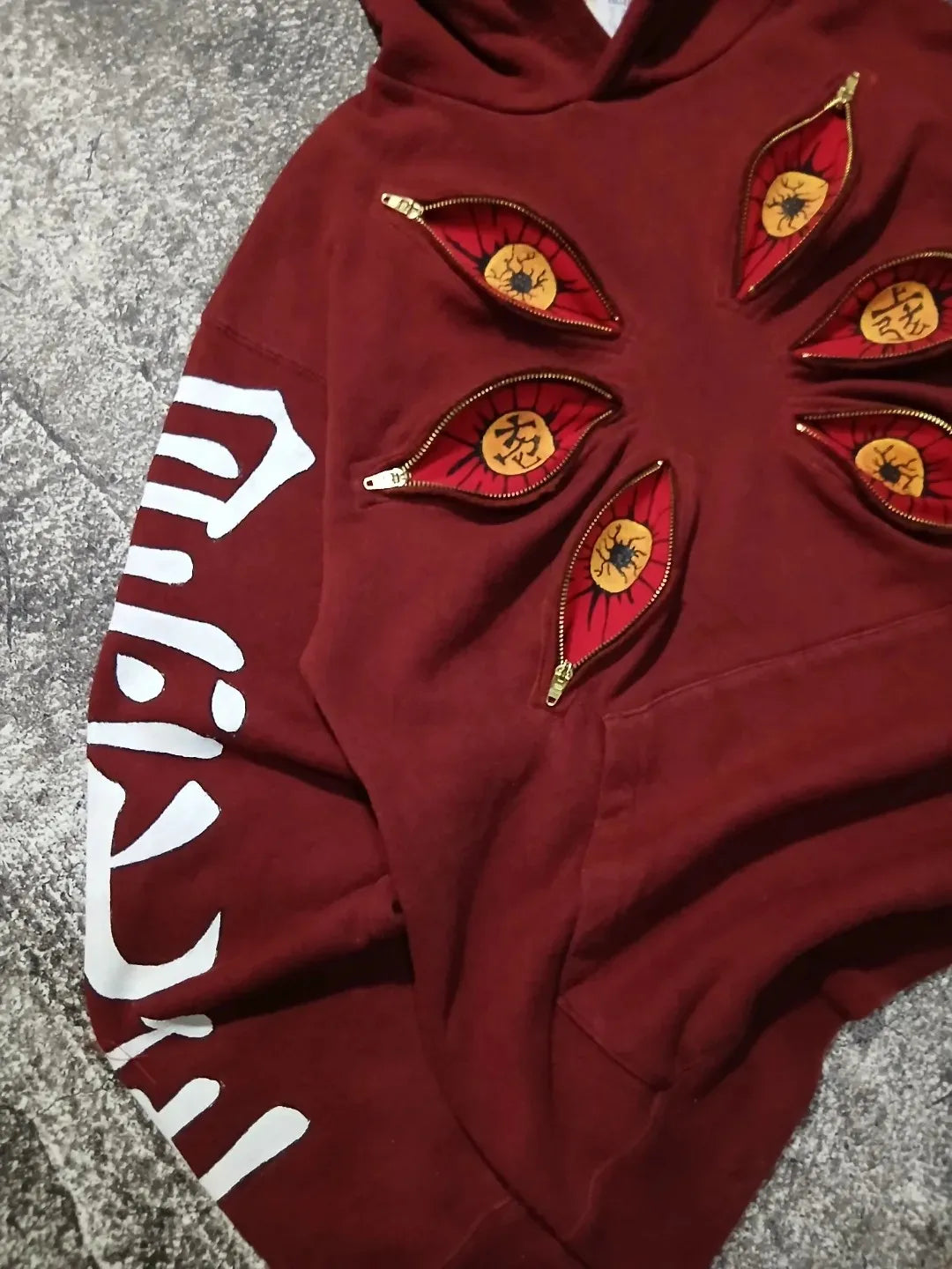Kokushibo Six Eyes Graphic Oversized Hoodie – Y2K Anime Streetwear