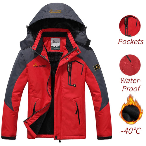 Men's Winter Parka Jacket – Windproof Fleece-Lined Hooded Anorak