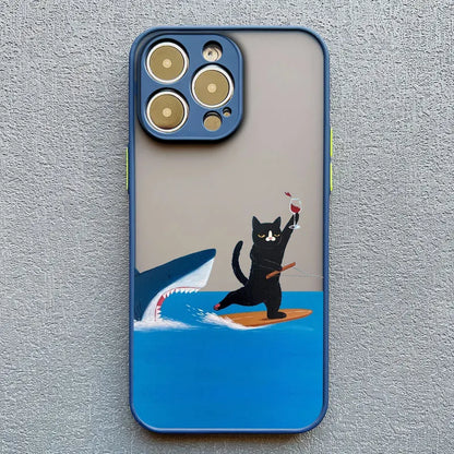 Funny Cat Phone Case for iPhone 17 16 15 14 13 12 11 X Shockproof