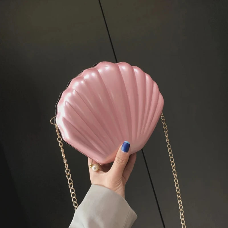 Chain Sequins Shell Crossbody Shoulder Bag