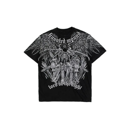 Gothic Graphic T-Shirt – Unisex Washed Streetwear Hip Hop Tee