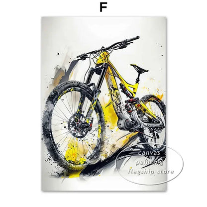 Mountain Bike Watercolor Wall Art Print Cycling Poster