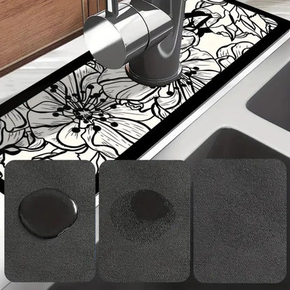 Kitchen Sink Mat – Absorbent Faucet Drain Drying Pad