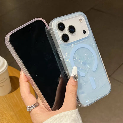Pearl Shell MagSafe iPhone Case – Glitter Magnetic Cover