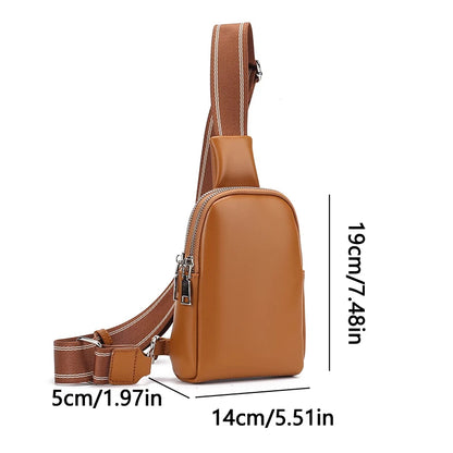 Unisex Soft Leather Crossbody Chest Waist Bag