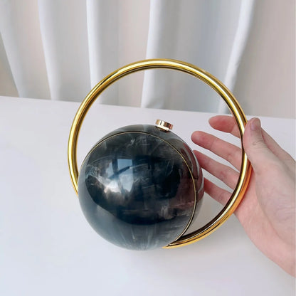 Round Ball Clutch Bag for Women – Luxury Mini Shoulder Purse
