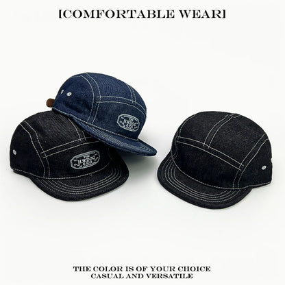 5-Panel Flat Brim Cap – Retro Hip-Hop Street Style Hat for Men & Women