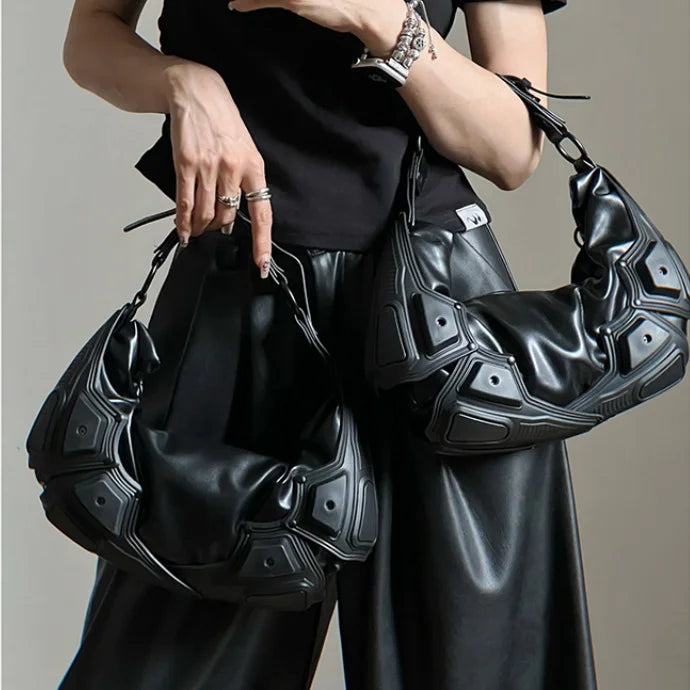 Punk PU Leather Shoulder Bag – Vintage Underarm Hobo Bag