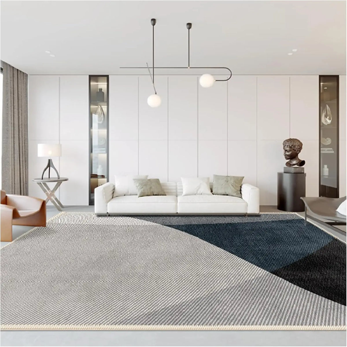 Nordic Abstract Area Rug – Large Living Room Carpet, Anti-Slip, Modern Luxury